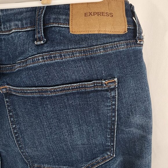 Express Mens Hyper Stretch Skinny Jeans 38x32 Blue Denim - Picture 13 of 16
